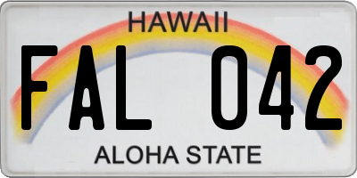 HI license plate FAL042