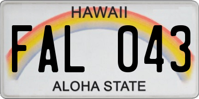 HI license plate FAL043