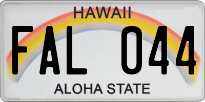 HI license plate FAL044