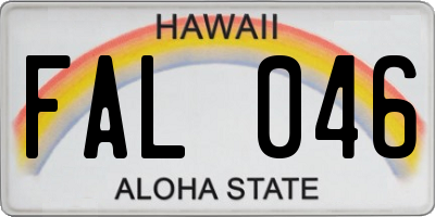 HI license plate FAL046
