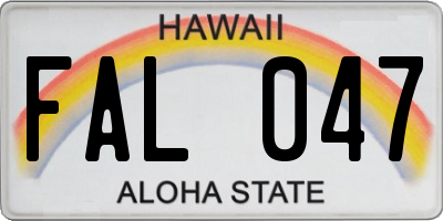 HI license plate FAL047