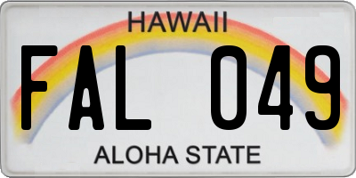 HI license plate FAL049