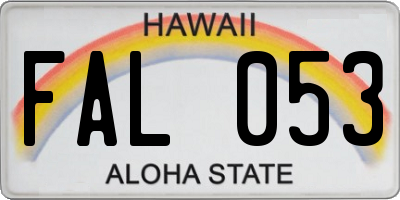 HI license plate FAL053
