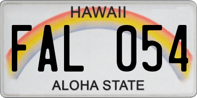 HI license plate FAL054