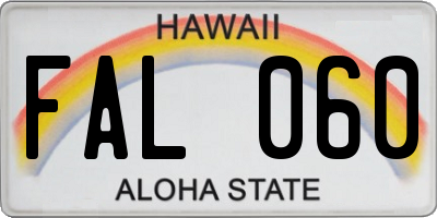 HI license plate FAL060