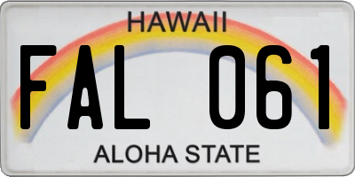 HI license plate FAL061