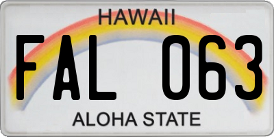 HI license plate FAL063