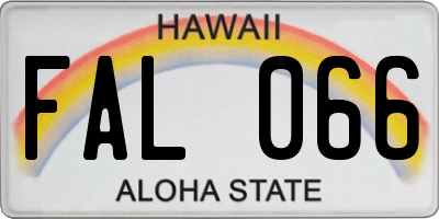 HI license plate FAL066