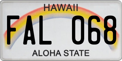 HI license plate FAL068