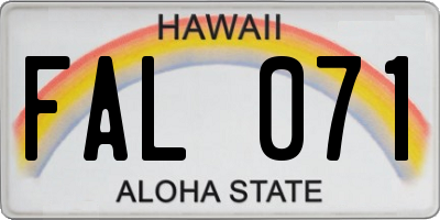 HI license plate FAL071