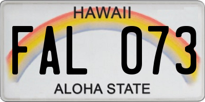 HI license plate FAL073