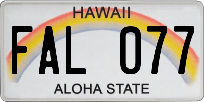 HI license plate FAL077