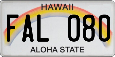 HI license plate FAL080