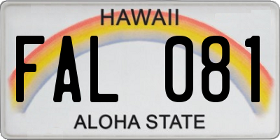 HI license plate FAL081