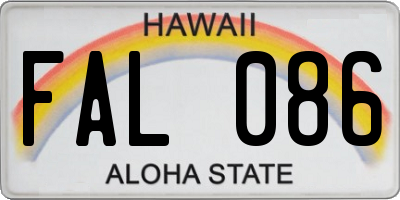 HI license plate FAL086