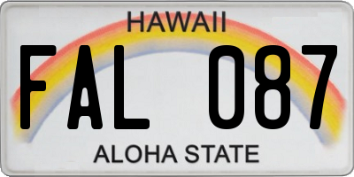 HI license plate FAL087