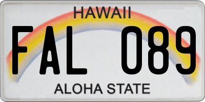 HI license plate FAL089