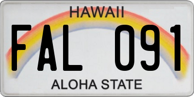 HI license plate FAL091