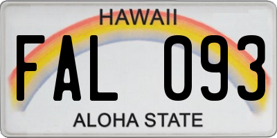 HI license plate FAL093
