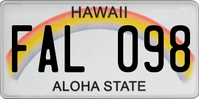 HI license plate FAL098