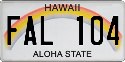 HI license plate FAL104