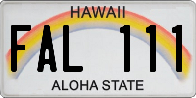 HI license plate FAL111