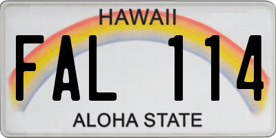 HI license plate FAL114