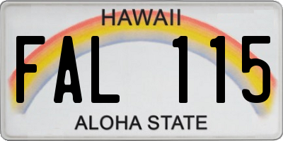 HI license plate FAL115