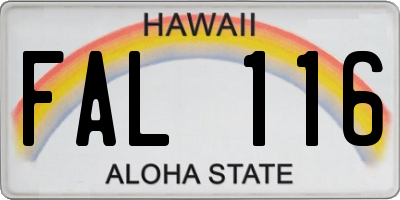 HI license plate FAL116