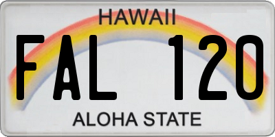 HI license plate FAL120