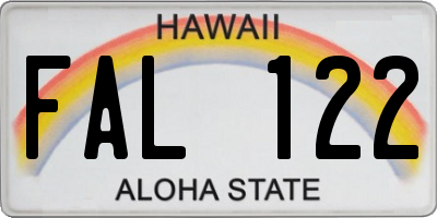 HI license plate FAL122