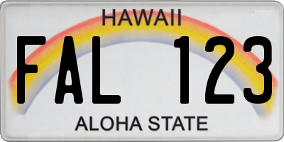 HI license plate FAL123