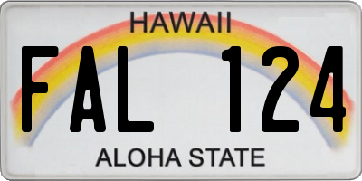 HI license plate FAL124