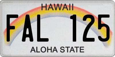 HI license plate FAL125