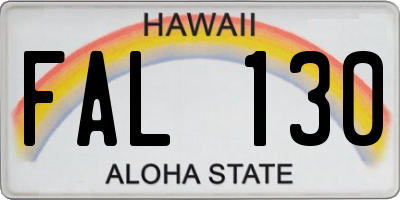 HI license plate FAL130
