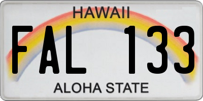 HI license plate FAL133