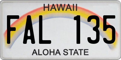 HI license plate FAL135