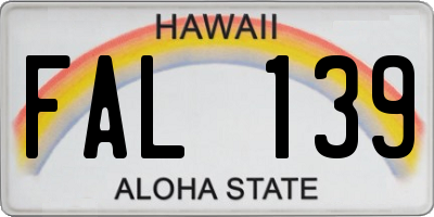 HI license plate FAL139