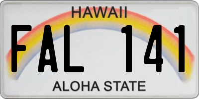 HI license plate FAL141