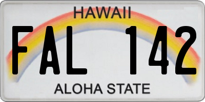 HI license plate FAL142