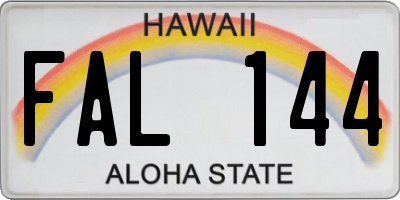 HI license plate FAL144