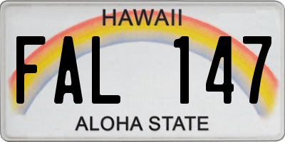 HI license plate FAL147