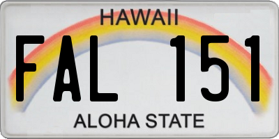 HI license plate FAL151