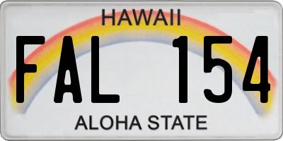 HI license plate FAL154