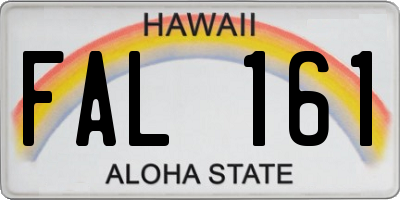 HI license plate FAL161