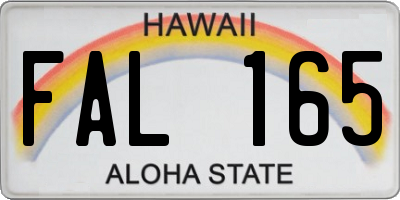 HI license plate FAL165