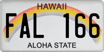 HI license plate FAL166