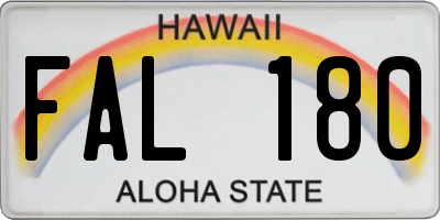 HI license plate FAL180