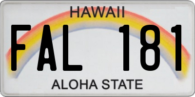 HI license plate FAL181