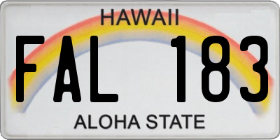 HI license plate FAL183